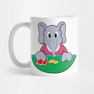 Elephant at Poker with Cards Mug